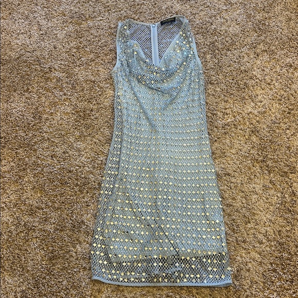 NWOT Ramy Brook Embellished Emberly Crystal Mesh Mini Dress 00 - Picture 7 of 10